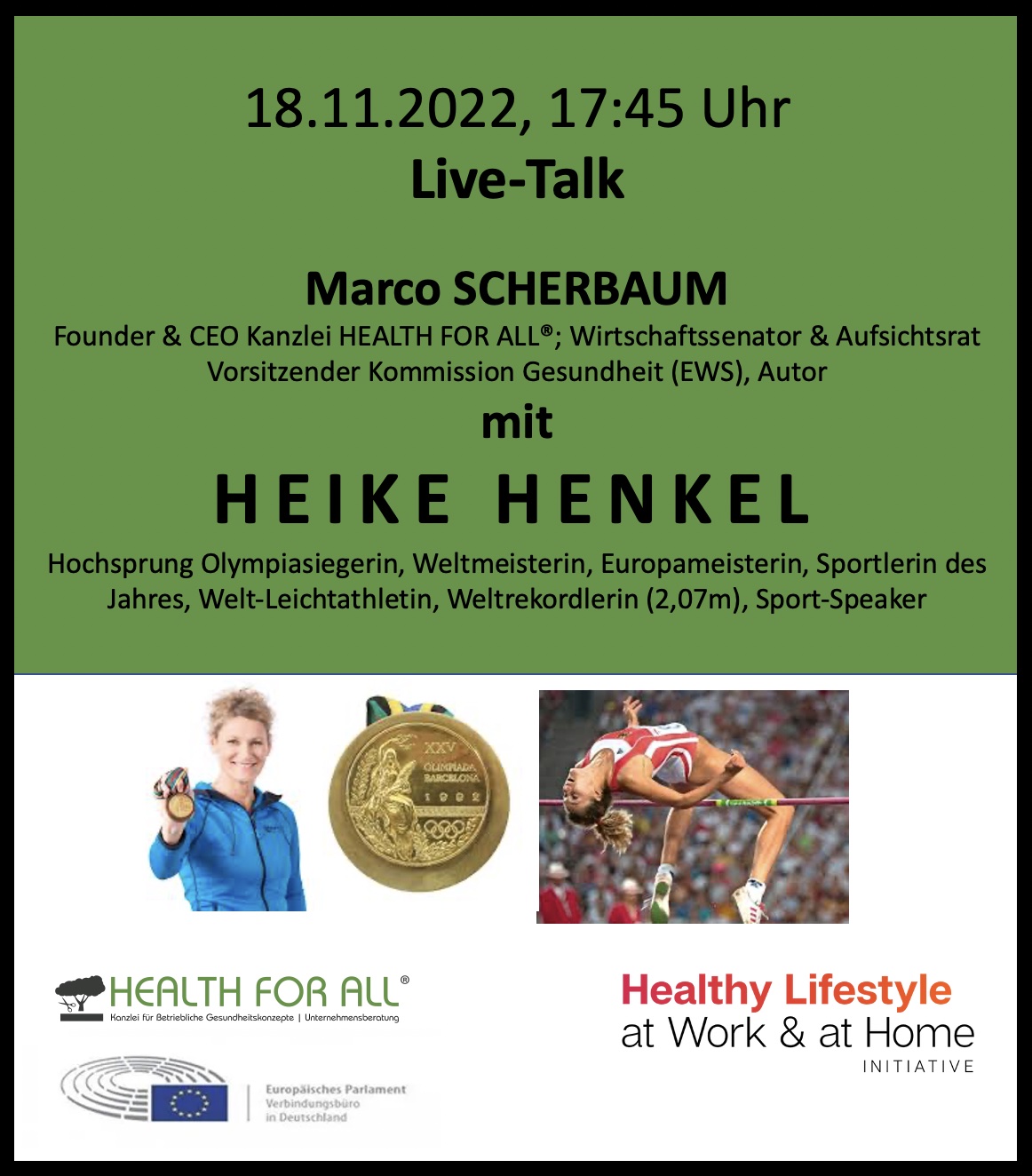 LiveTalk Marco Scherbaum & Heike Henkel, Healthy Lifestyle at Work & at Home Initiative